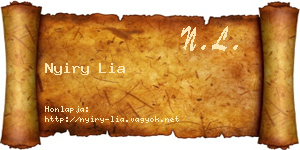 Nyiry Lia névjegykártya